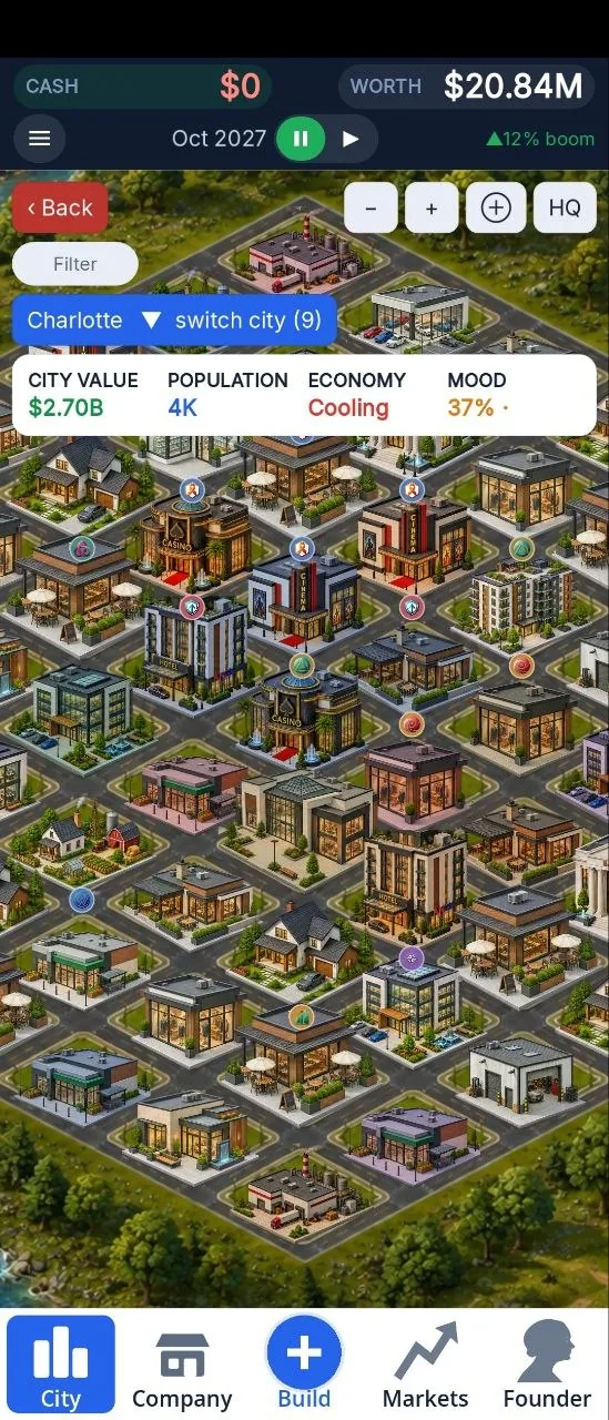 Isometric city map