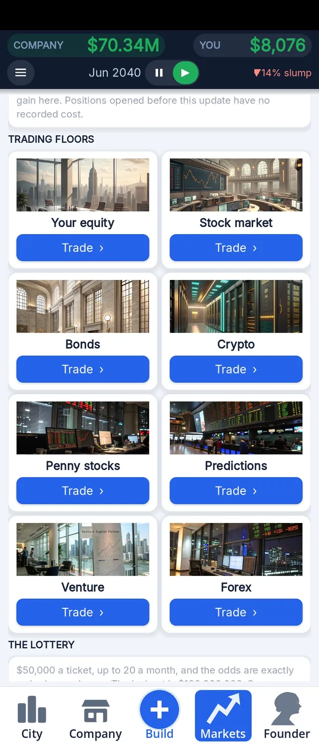 Trade eight live markets