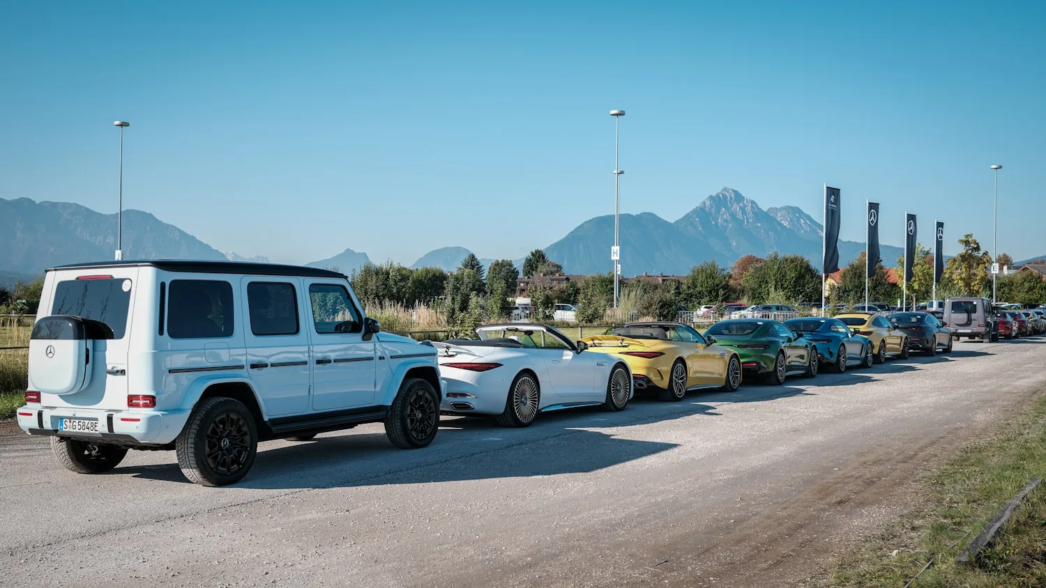 Luxury car collection at the estate