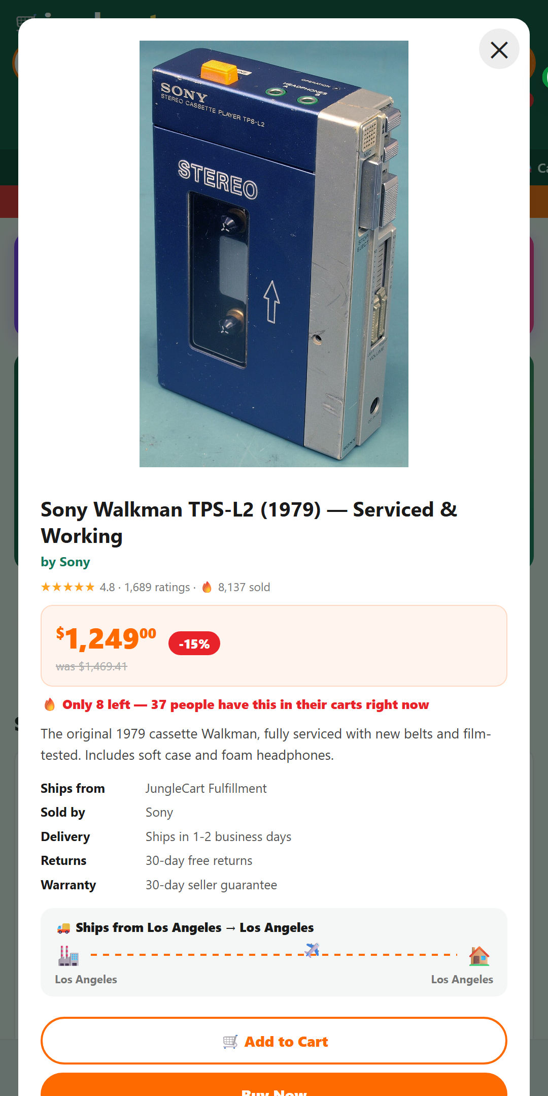 A product detail page that looks just like a real store
