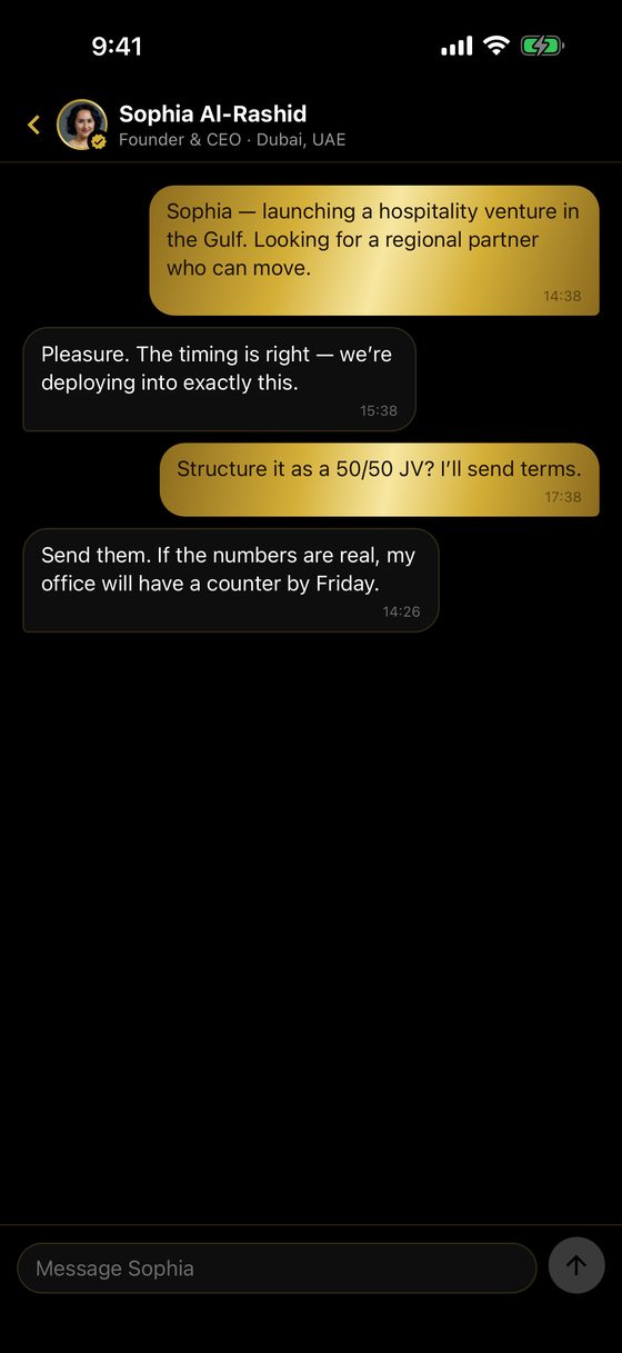 The 1% app — direct messaging